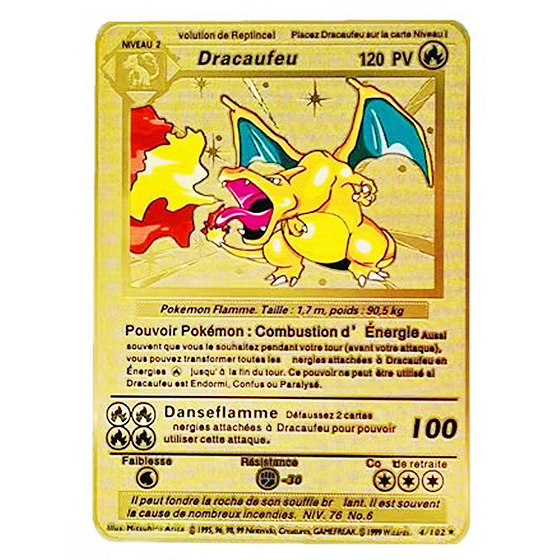 Pokemon PV French Gold Metal Mewtwo Eevee GX EX Vmax gioco Battle Collection Card giocattolo per bambini regalo di compleanno regalo di natale