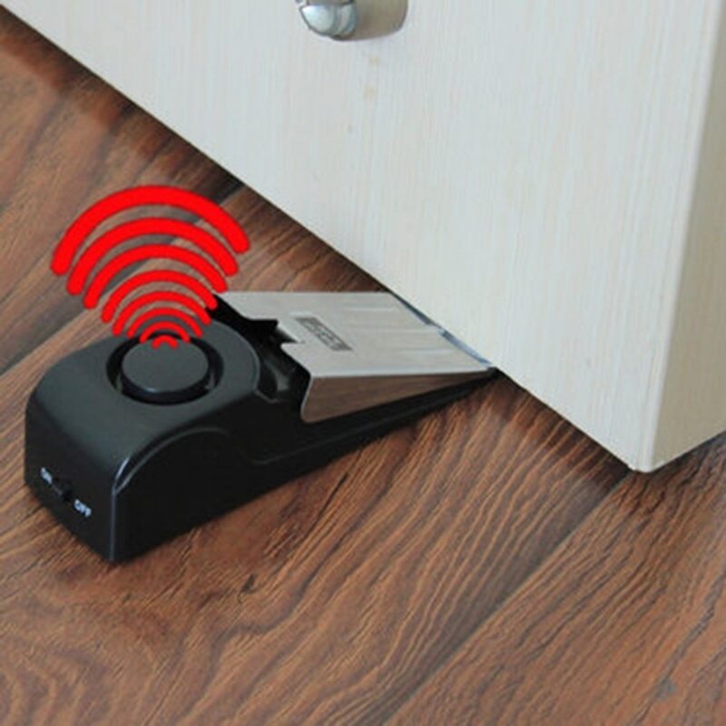Sistema antirrobo de seguridad para el hogar, Tope de puerta en forma de cuña, bloqueo de alarma, 125 dB