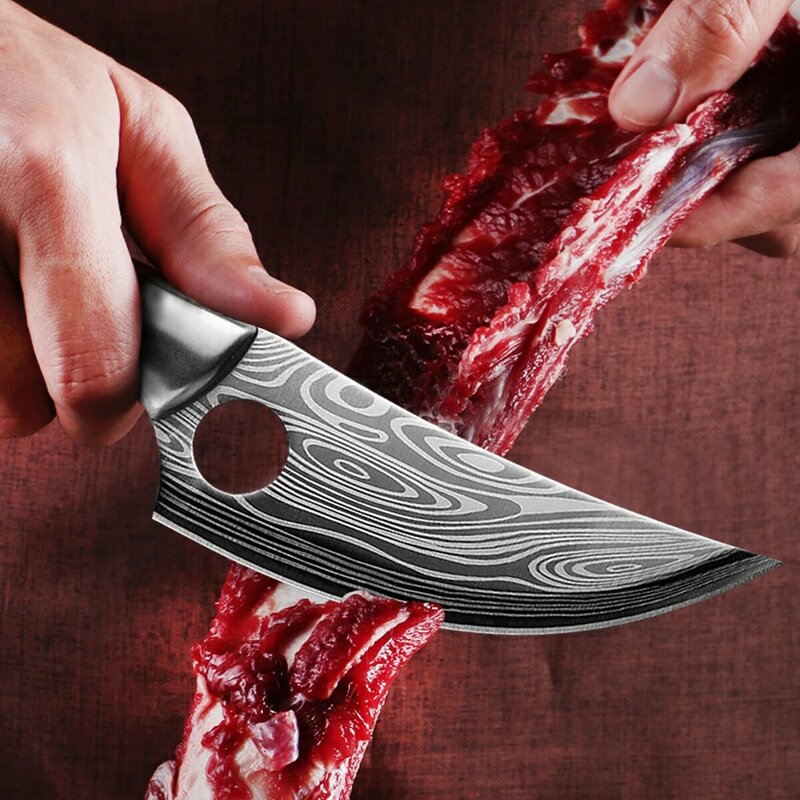 Boning มีด5.5นิ้วดามัสกัสมีดครัวมีดล่าสัตว์สแตนเลสญี่ปุ่นมีดมีดสำหรับเครื่องมือห้องครัว