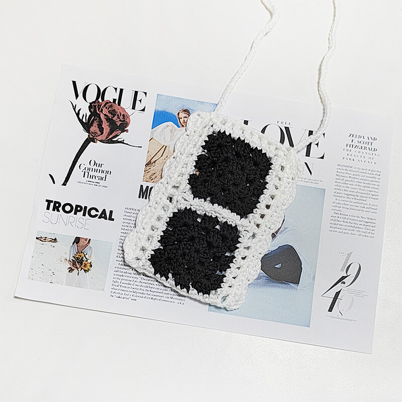 Mini Flower Knitting Phone Bag Designer Crochet Shoulder Bag Women Crossbody Bags National Style Small Hollow Coins Purses Sac