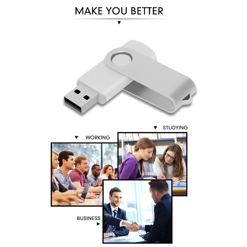 Clé USB 2.0 avec Logo, Capacité Réelle 128 Mo et 512 Mo, 1 et 4 Go, Livraison Rapide et Gratuite, Idéal comme Cadeau d'Affaires, 50 Pièces