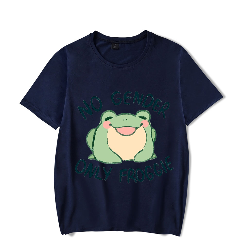 Koszula Y2k bez płci tylko Froggie nadruk kreskówkowy kobieta koszulki letnie koszulki z krótkim rękawem kobiety stylowe topy estetyczne Harajuku