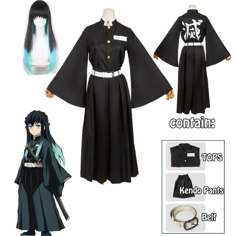 Tokitou Muichirou disfraces de Cosplay, uniforme Kisatsutai, peluca, disfraz de Halloween, adultos y niños