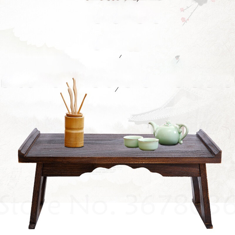 Складной китайский низкий чайный столик, маленький Деревянный кофейный столик для гостиной, Античный Чайный Столик Gongfu, мебель для гостино...