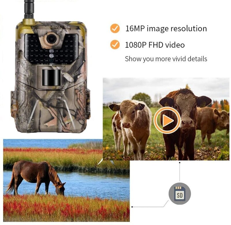 Cámaras de rastreo de caza, videocámara de exploración de Vida Silvestre, visión nocturna infrarroja, trampas fotográficas HC900M, 20MP, 1080P, 2G, GSM/MMS/SMTP