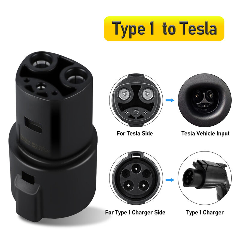 FWHW EVSE адаптер EV разъем тип 1 Тип 2 Аксессуары для электрического автомобиля для GBT J1772 IEC 62196 Tesla Стандартный EV зарядный адаптер
