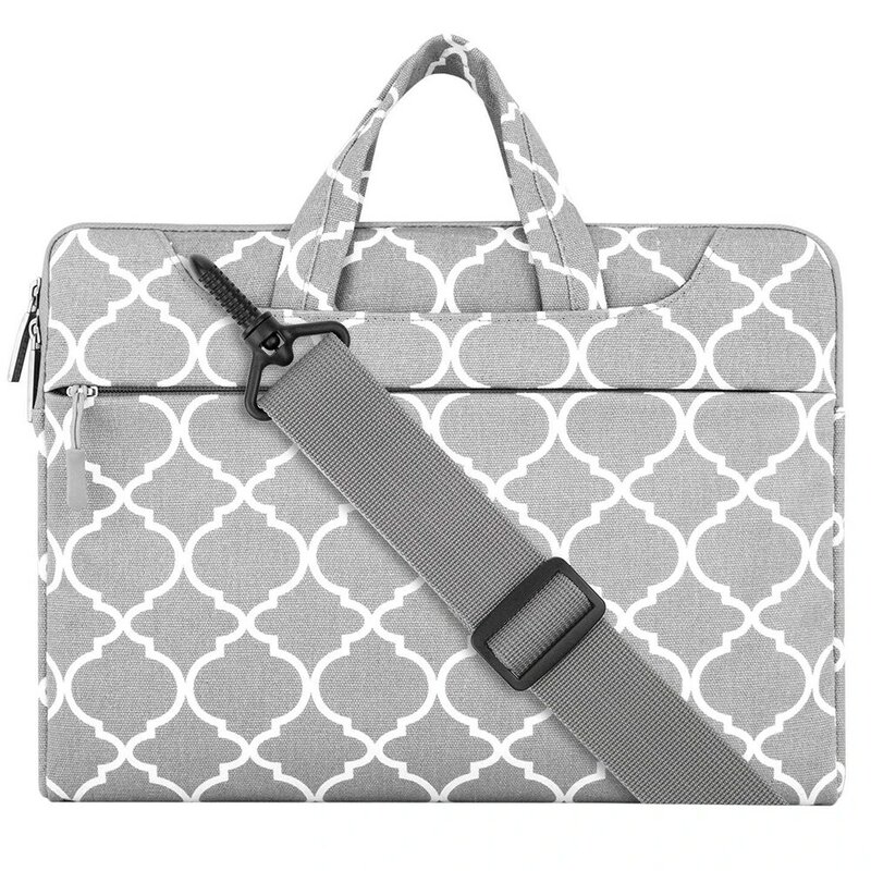 Mannen Vrouwen Bedrijfsaktentas Geometrische Patroon Gift Schoudertas Cover Carrying Beschermende Canvas Laptop Rechthoek Handtassen