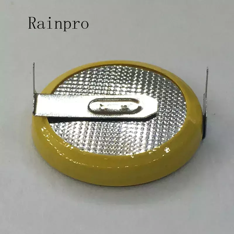Rainpro-充電式リチウム電池,2個ピース/ロット,lir2032,2032 3.6v,溶接フィート付き
