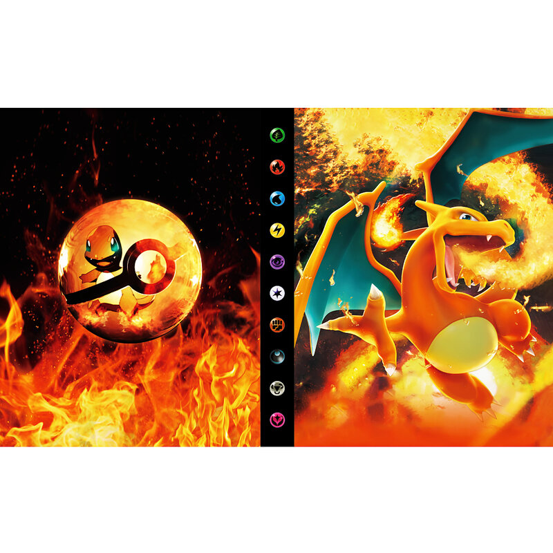TAKARATOMY – Album de cartes Pokemon, 240 pièces, Pikachu, Mewtwo, support Charizard, classeur, dossier de carte pour ordinateur portable, Collection de cartes