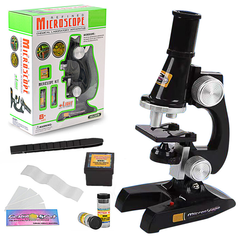 미니 줌 생물학 현미경 1200X 어린이 학생 과학 실험 키트 광학 현미경 장난감 선물 어린이 과학자