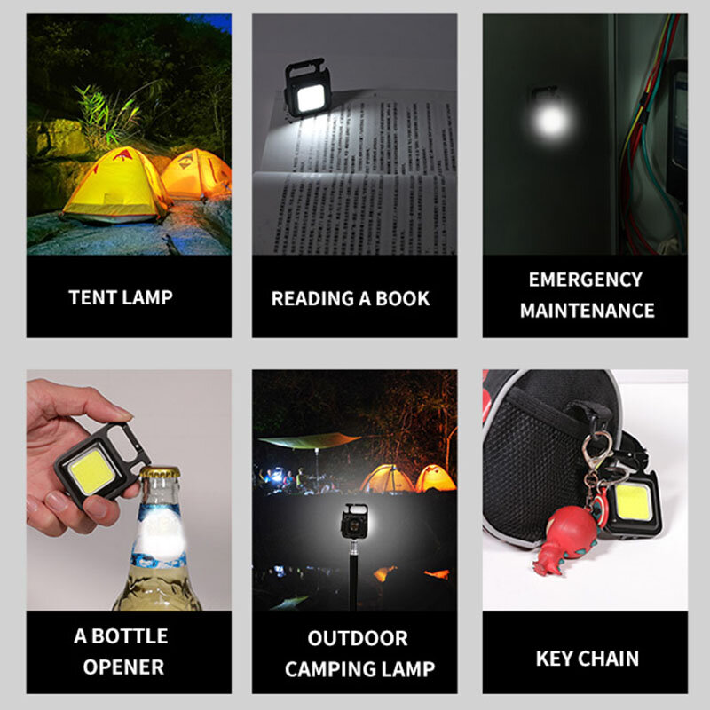 المحمولة LED الشعلة مصباح صغير قوي مقاوم للماء الشعلة جيب ضوء العمل متعددة الوظائف LED فانوس التخييم مصباح الصيد