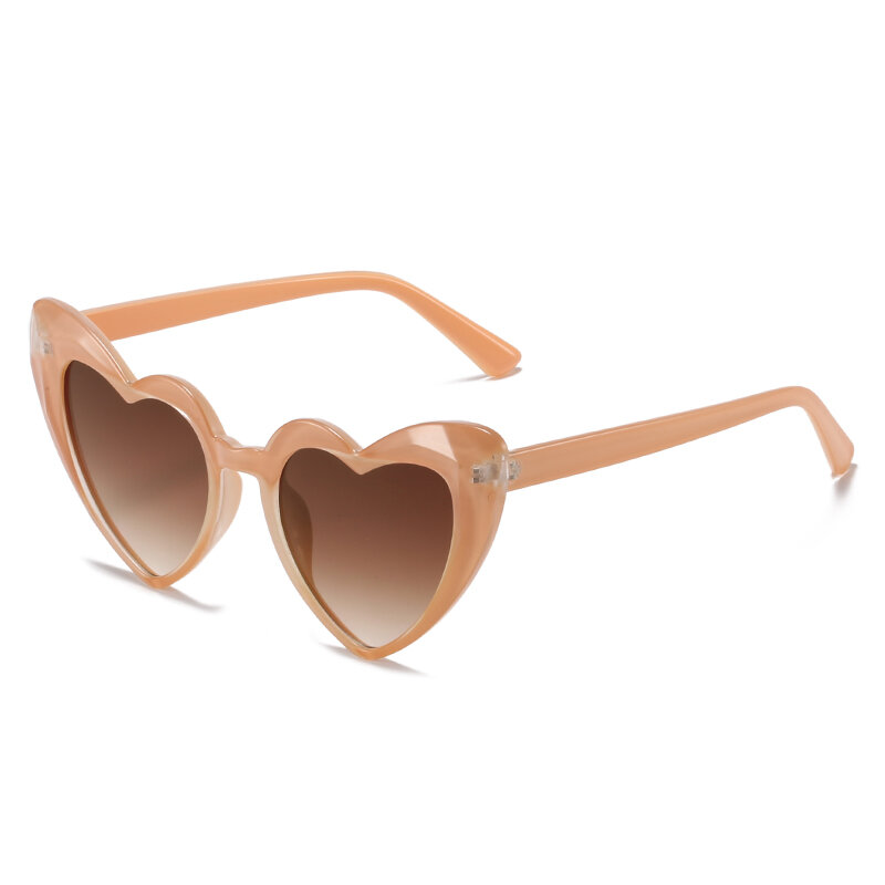 Fashion Heart Women Sunglasses Personality Big Frame Glitter Pink Sun Shades Glasses 2022 Luxury Brand Eyeglasses UV400 Eyewears