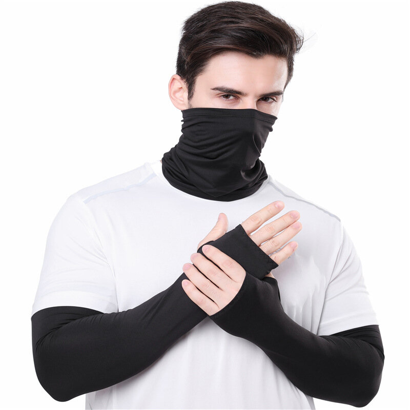 Tactical Camouflage Face Bandana Sleeves 2 pz/set antivento ciclismo escursionismo sciarpe Seami