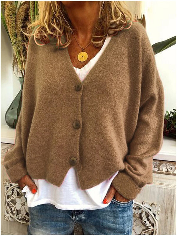 Jesienno-zimowa damska dzianinowa bluza z golfem gruby sweter modna ciepła dzianina z długim rękawem luźny Top