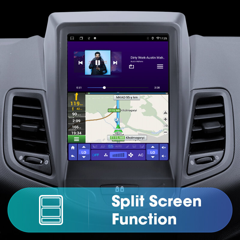 Vtopek-Autoradio Android 12, Navigation Stéréo, Lecteur de Limitation Carplay, Écran Vertical, Unité Principale, Ford Fi.C. MK7 2009 -2016