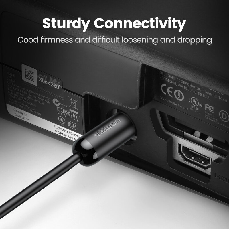 UGREEN Digital Optical Audio Kabel Toslink 1m 3m SPDIF Koaxial Kabel für Verstärker Blu-ray Player Xbox 360 Soundbar faser Kabel