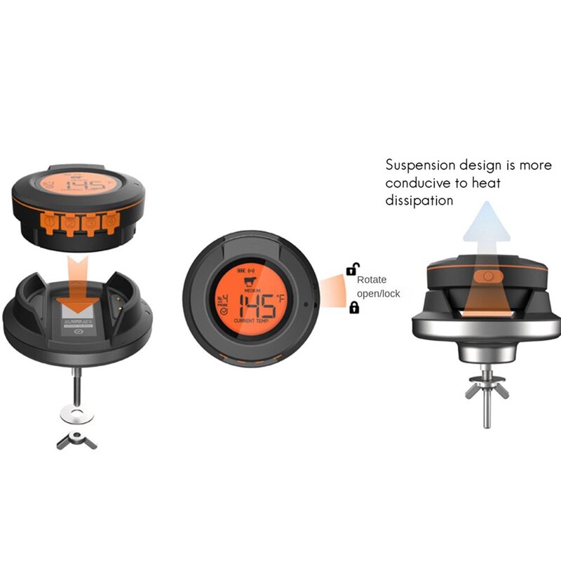 Bezprzewodowy Bluetooth grill elektroniczny inteligentny termometr piekarnika do kuchni do jedzenia termometr do grillowania