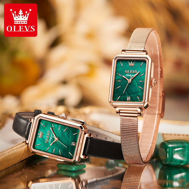 Olevs quartzo moda feminina relógio de pulso pulseira de aço inoxidável luxo relógios à prova dfor água para mulher