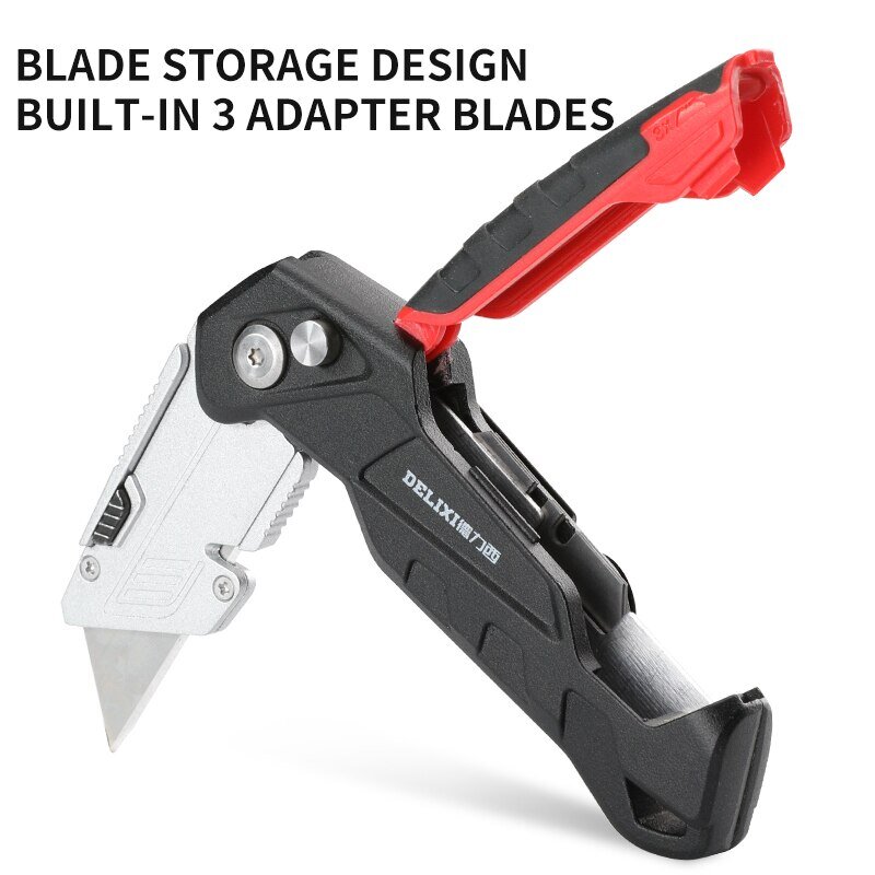 Workpro-cuchillo utilitario plegable, herramienta eléctrica, cortador de cables de conducto de alta calidad, mango con 5 reemplazos de cuchilla