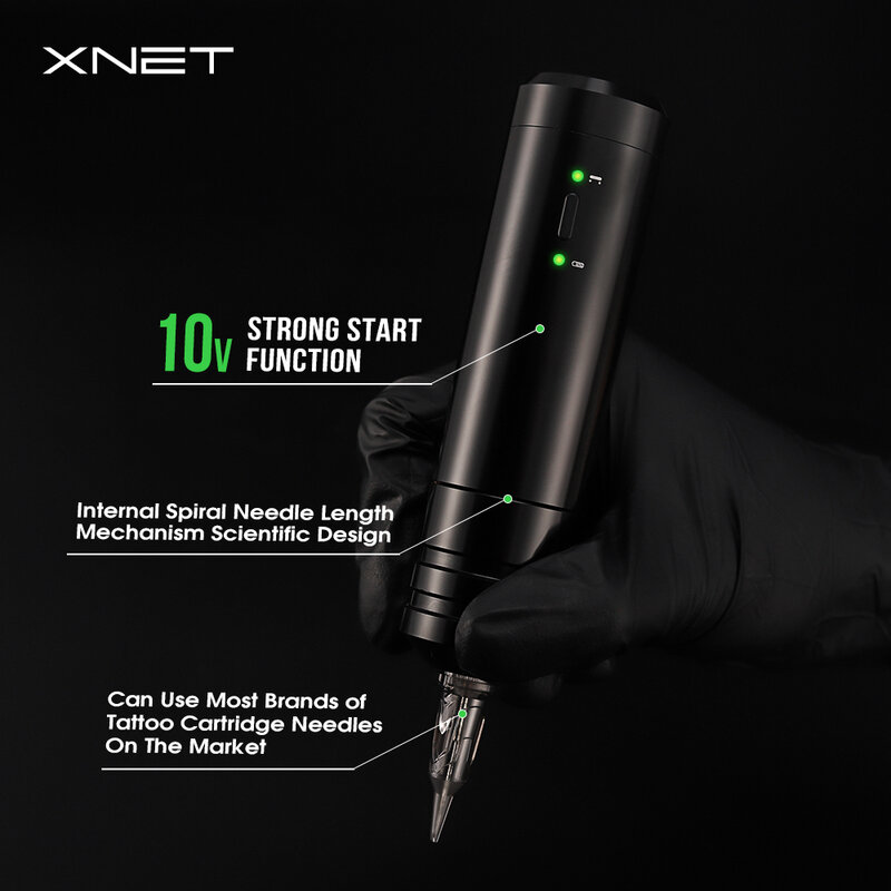 Xnet sol nova ilimitado caneta máquina de tatuagem sem fio coreless motor dc para tatuagem artista arte corporal