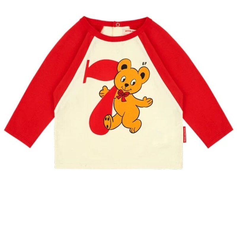 (Spot) 22 Осенняя полосатая свободная футболка с круглым вырезом и длинным рукавом для мальчиков и девочек