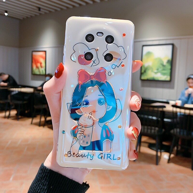 Disney ucieczka księżniczka niebieskie światło Rhinestone dla Huawei P30/Mate30/Nova5 serii telefon komórkowy