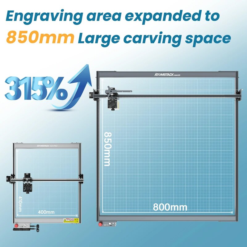 Atomstack maker E85 850mm*800mm Engraving Area Expansion Kit Large Frame Kits Full Aluminum Profile for Atomstack Laser Engraver