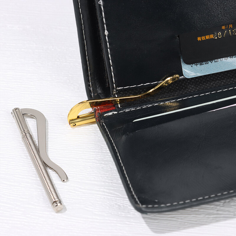 1Pc przenośny klip na pieniądze Metal portfel zacisk sprężynowy Bar portfel wymienić części proste Bifold trwały portfel akcesoria 4 kolory