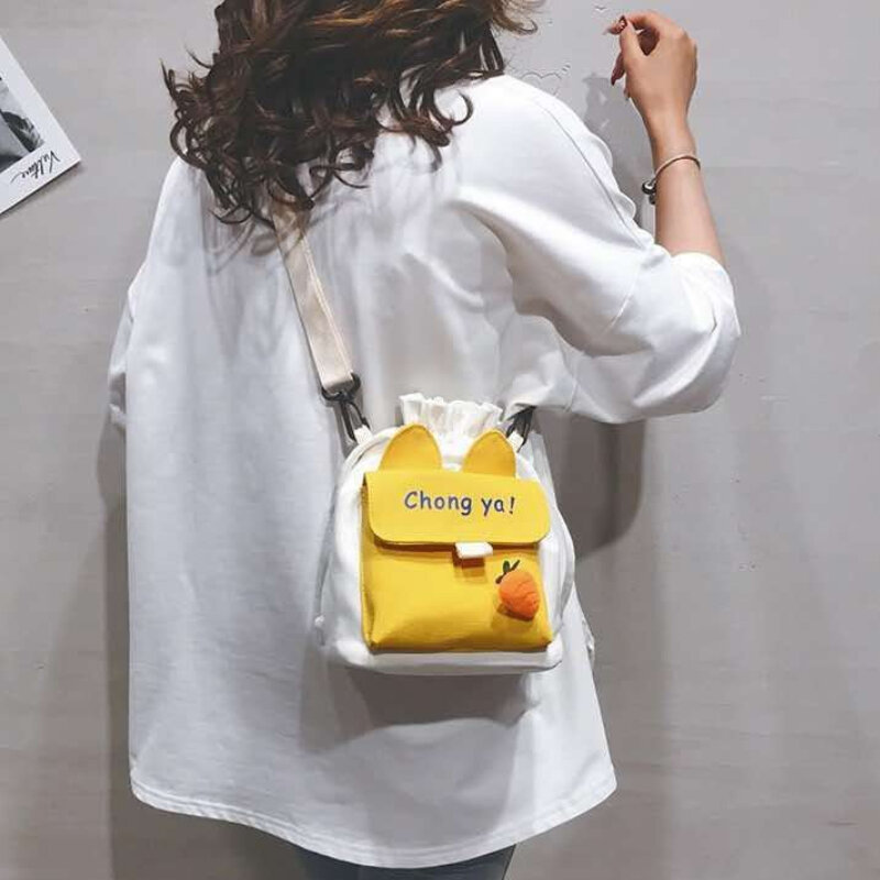 Bolsa de mensajero para chica, bolso de mano cuadrado de lona, bolsa de almacenamiento de viaje con correa desmontable, bandolera de moda