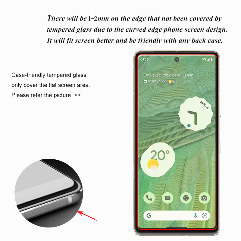 6-in-1 For Google Pixel 7 Glass For Google Pixel 7 Tempered Glass 9H Clear Screen Protector For Google Pixel 6 7 6A 7A Len Glass