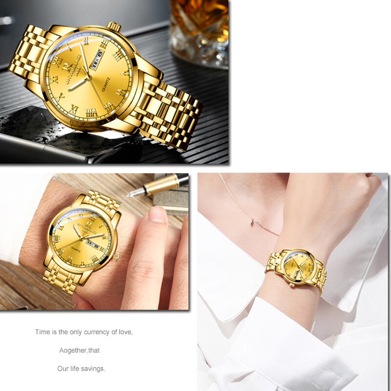 Dropshipping Relojes Para Hombre Top luksusowa marka zegarek dla mężczyzn tydzień kalendarz biznes męskie zegarki kwarcowe moda kobiety zegarek