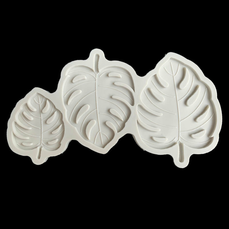 3 tamanhos monstera deixe ferramentas de fondant molde de silicone gummy moldes de silicone bolo decoração molde gumpaste artesanato cozimento pan