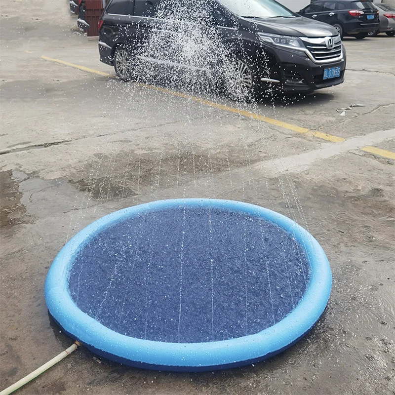 170*170cm Pet Swimming Pool Pet Sprinkler Pad Inflatable Water Spray Mat Tub Summer Play Cooling Mat Dog Bathtub
