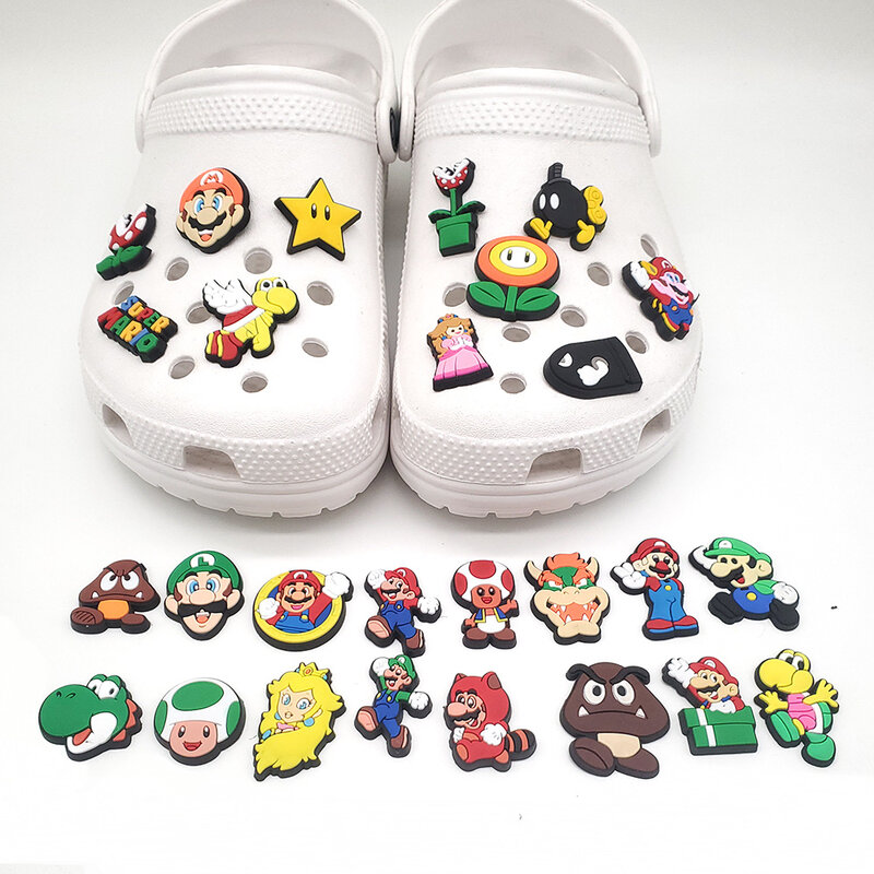 27 sztuk słynna klasyczna gra cartoon sandały z pcw ozdoby do butów akcesoria dla Croc Jibz Charms butów dziewczyny kid prezenty jibz