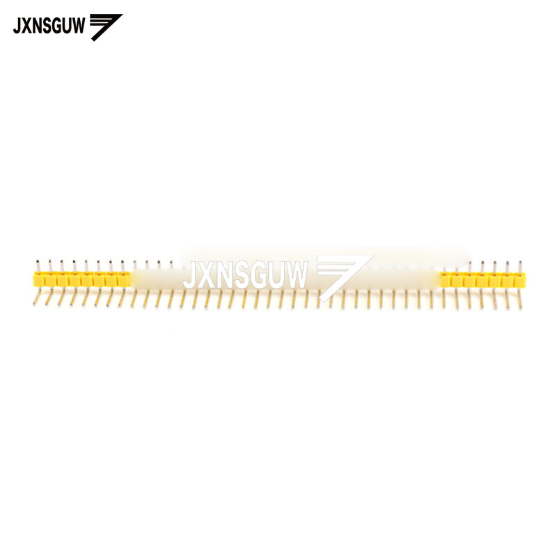 20 pces espaçamento 2.54mm única linha curva agulha de inserção de agulha 1 * 40pin agulha de cobre amarelo