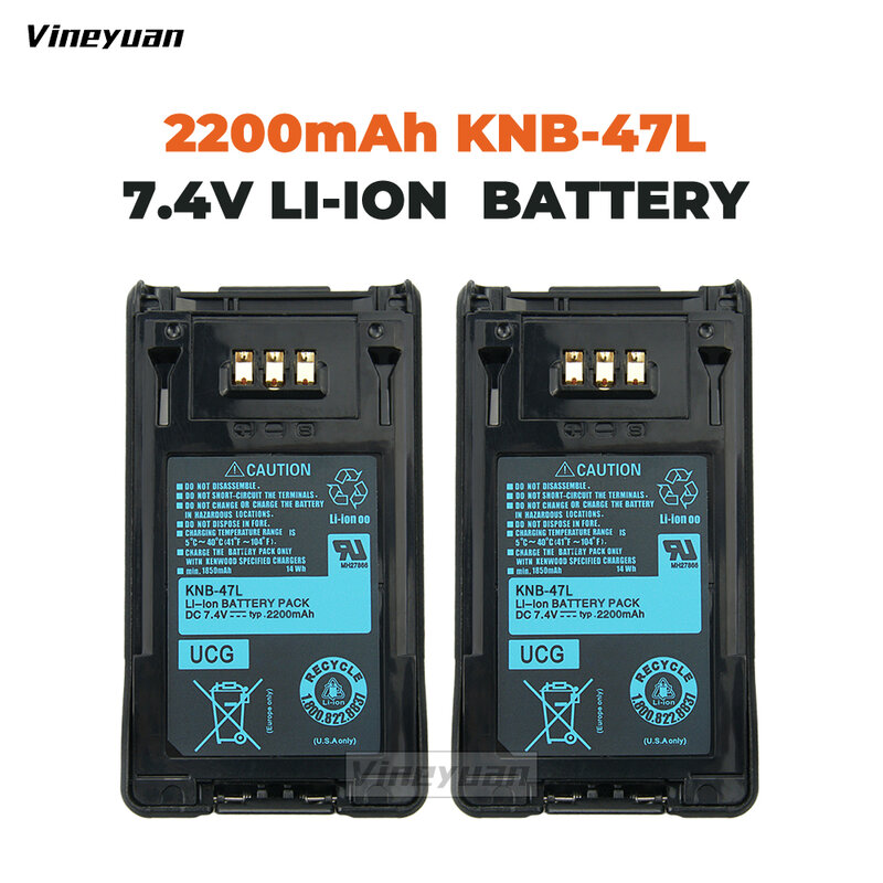 2 pçs KNB-47L bateria de substituição para kenwood TK-5220 TK-5320 nexedge NX-200 NX-300 bateria rádio em dois sentidos (se encaixa KSC-32 carregador)