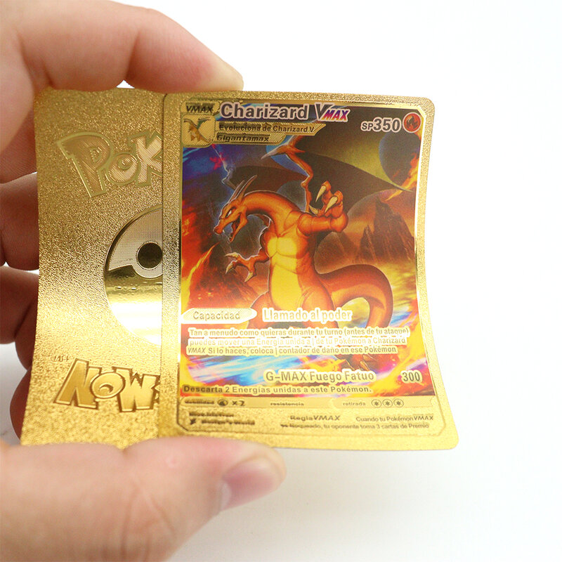 27-55Pcs Pokemon Gold Sliver Cards Box Spanish English Pikachu Charizard Vmax Holiday Gift Limited Edition Hobbies Collection