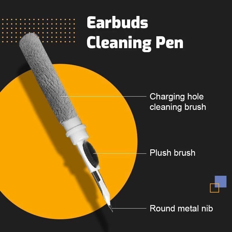 หูฟังบลูทูธทำความสะอาดปากกาสำหรับ Airpods Pro 3 2 1ชุดทำความสะอาดแปรงสำหรับหูฟังไร้สายชาร์จเครื่อ...