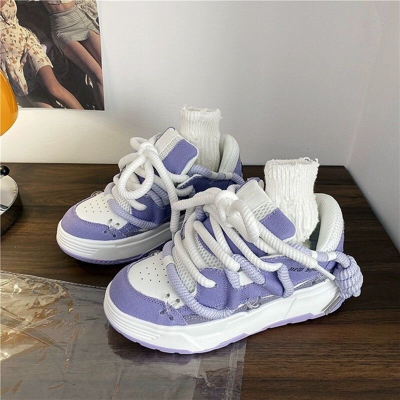 Y2K Korean Women Fashion Trend Sports Loafers Sneaker Casual Athletic Pumps Platform Tennis Shoe Ladies Sneakers Chunky Shoes