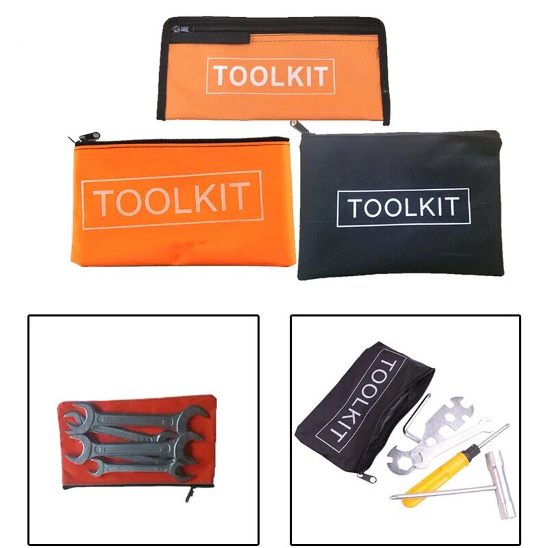 Bolsa de herramientas multiusos con cremallera, bolsa portátil de lona Oxford, organizador impermeable, kit de herramientas pequeñas, bolsas de almacenamiento