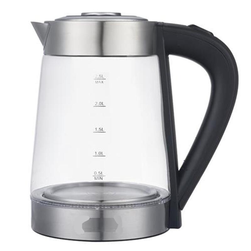 110v 1500w 2.5L Glass Electric Kettle With Ergonomic Handle Transparent Hot Water Boiler With Blue Led Light