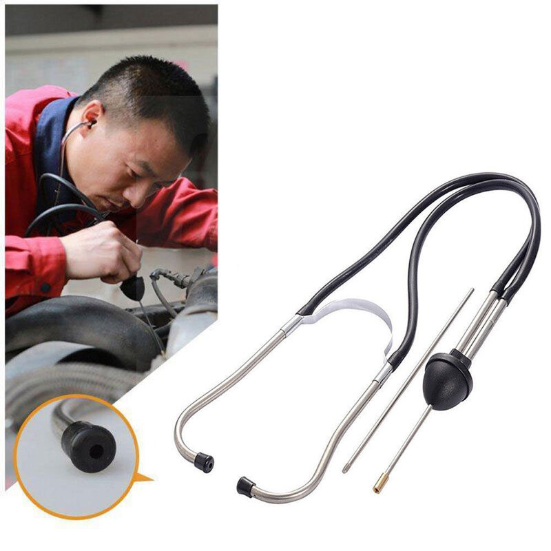 Dispositivo de diagnóstico de som anormal de carro em aço cromado, cilindro mecânico, ferramentas auditivas automotivas antichoque, durável