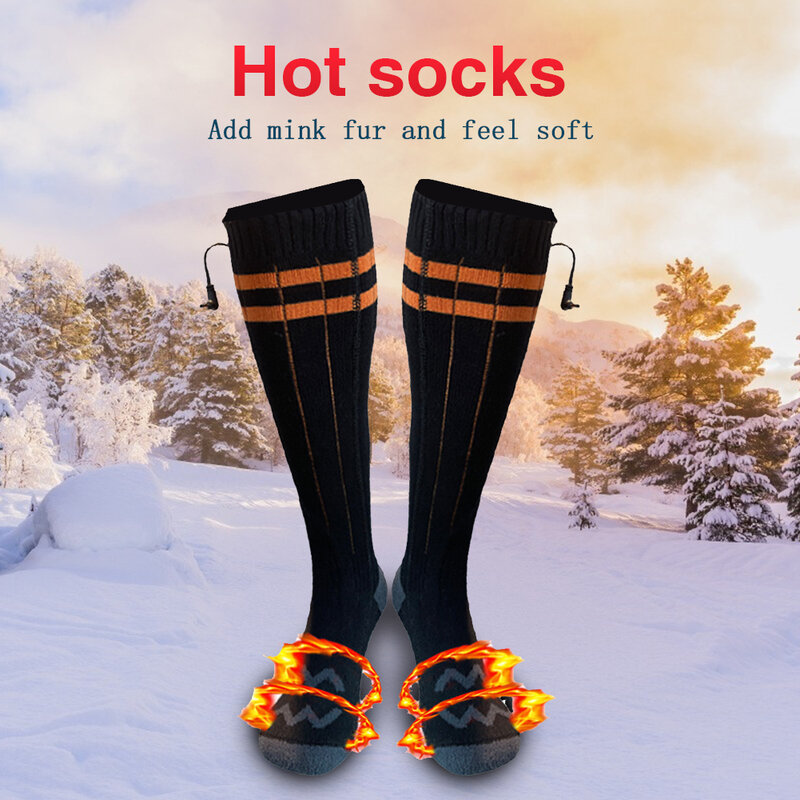 อุ่นถุงเท้ากลางแจ้งถุงเท้าสกีแบตเตอรี่ Powered อุ่นฤดูหนาว Boot ถุงเท้าผู้ชายและผู้หญิงสำหรับแค...