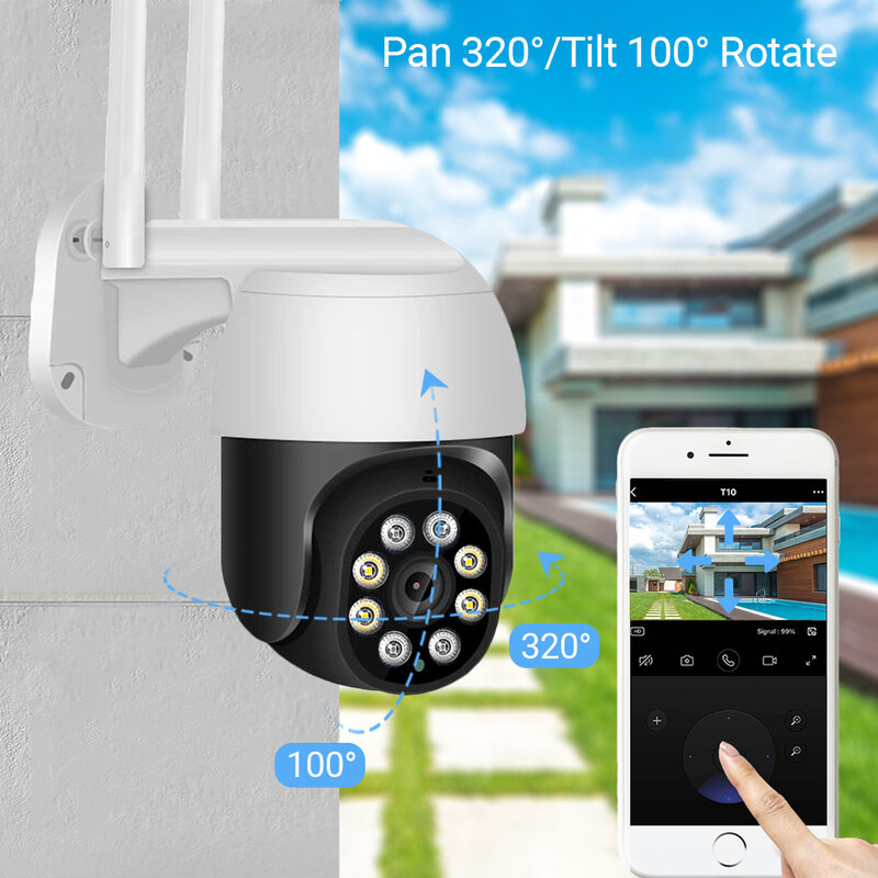 HAMROL 3MP IP Wifi Camera Tuya Smart Home 5X PTZ AI Human Detection Colorful Nightvision Outdoor Wireless Surveillance Camera