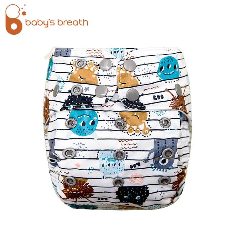 Baby's Breath 0-2Years Baby Washable Reusable Cloth Pocket Nappy Diaper Recycled Baby Pocket Cloth Nappy Diaper 3-12KG