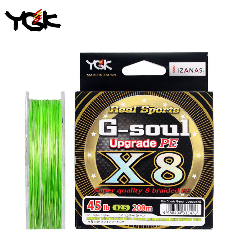 YGK G-SOUL X8 업그레이드 8 꼰 멀티 필라멘트 PE 라인 고강도 낚시 라인 메인 라인 루어 코드