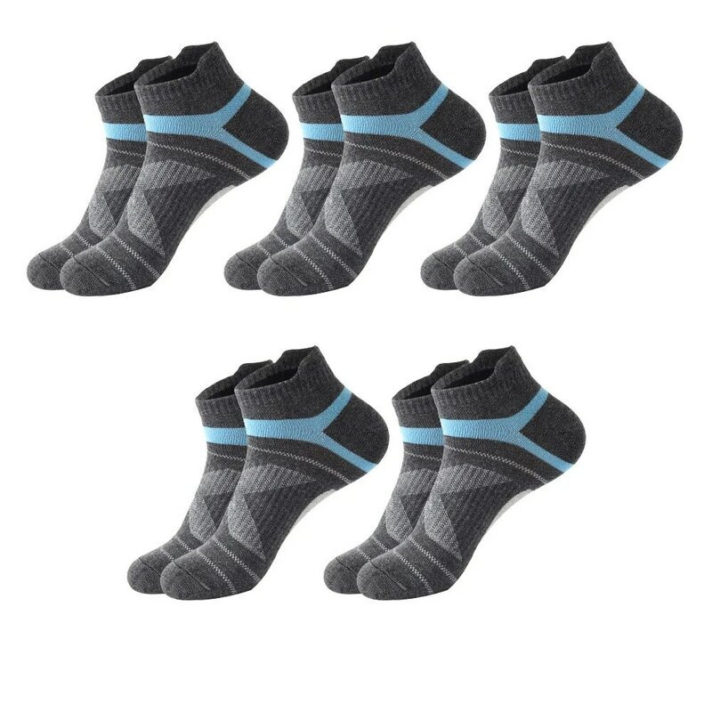 5 Pairs Athletic Sport Ankle Socks Men Bright Color Mountain Climbing Hiking Boneless Running Outdoor Basketball Sport Socks