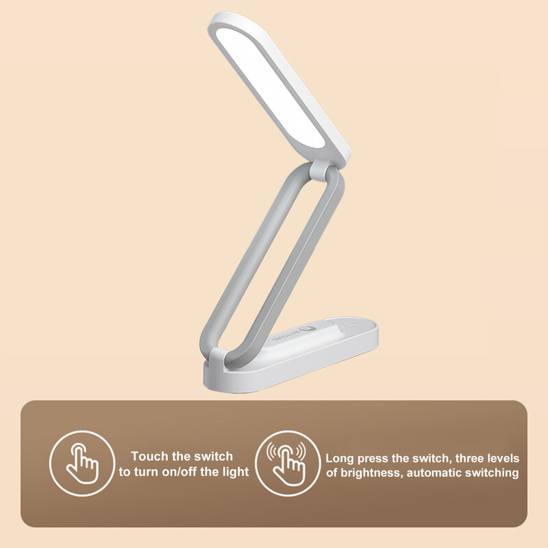 Lampe de bureau LED USB pliable pour maison et bureau, avec 3 Modes de luminosité, lumière de lecture Portable, avec variateur tactile pour les yeux