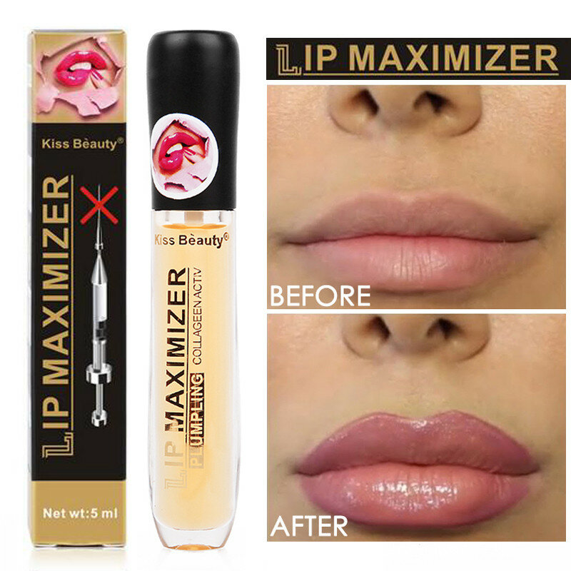 Instant Volumising Lip Öl Augmentation Serum Praller Lip Maximizer LipGloss Reduzieren Lip Feine Linien Feuchtigkeitscreme Lip Enhancer Balsam