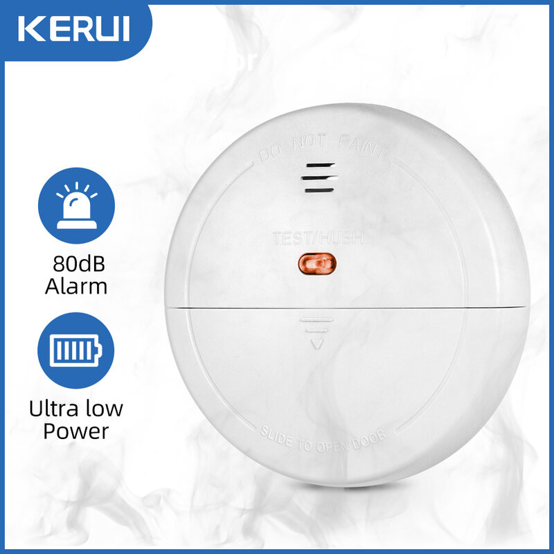 Kerui-煙探知器火災センサー,ワイヤレス,433mhz,w181 w204 gsm,wifi,セキュリティアラーム,自動ダイヤル,家庭用